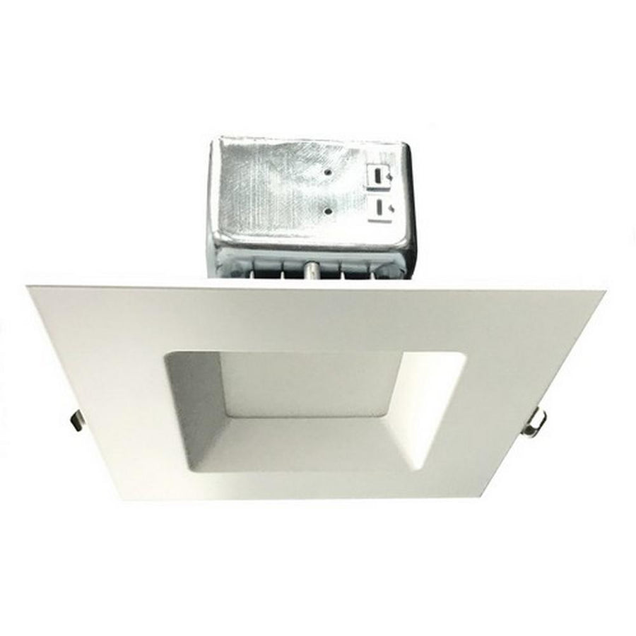 LED Square Downlight - New Construction 6" 15W 3000K Smooth Trim